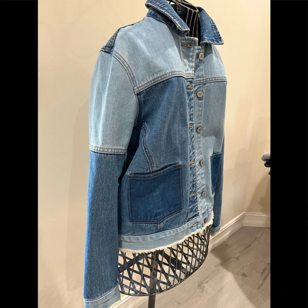 PacSun patchwork denim jean jacket. Size small. - Picture 2 of 5